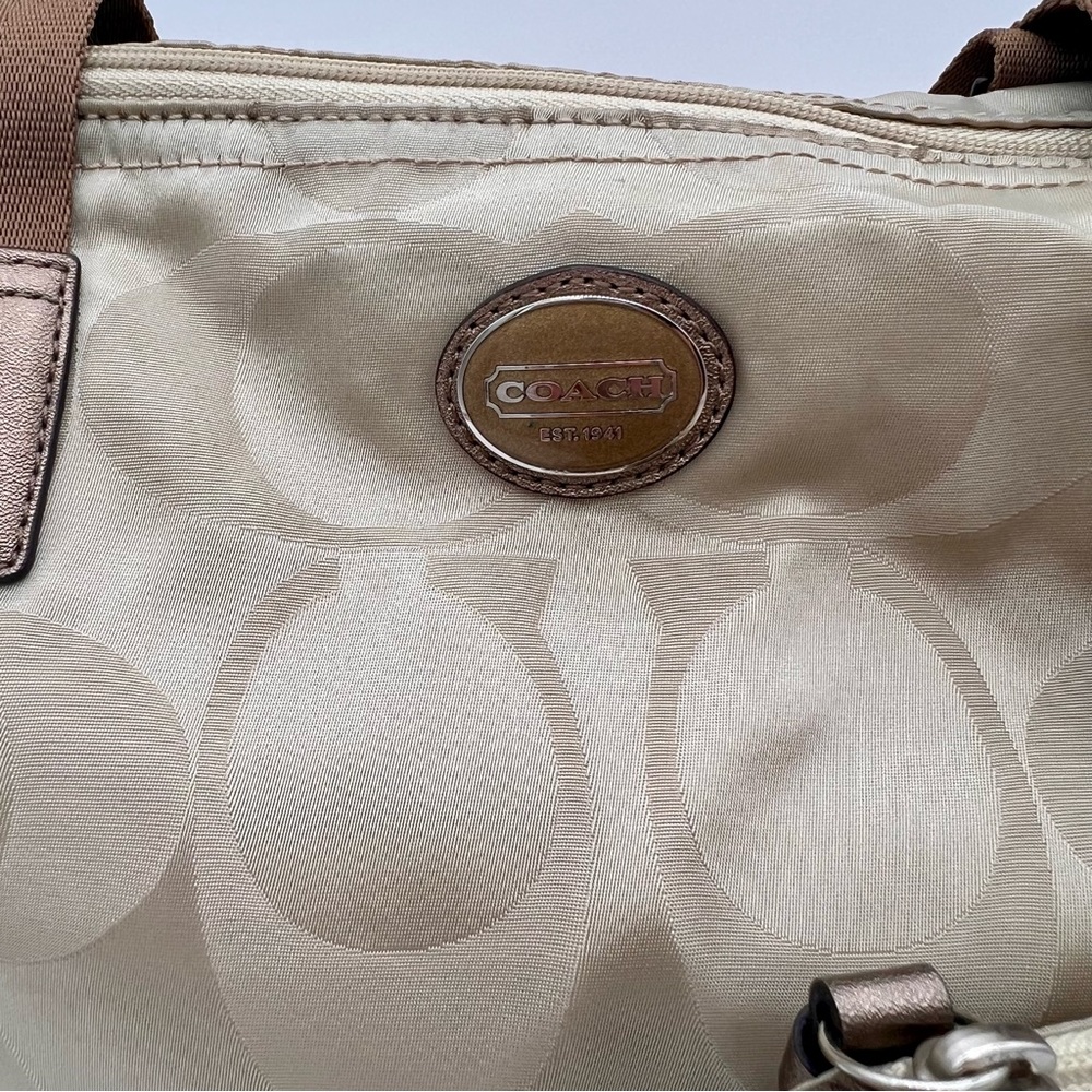 🥀 Coach Fabric Tote Weekender Bag & Matching Tote - Picture 3 of 14